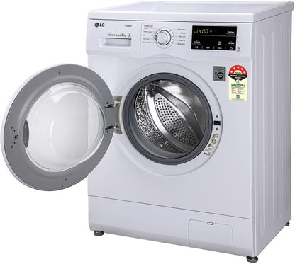 LG 8 kg Steam Fully Automatic Front Load Washing Machine with In-built Heater White - FHM1408BDW