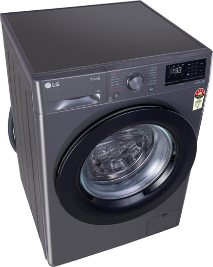 LG 8 kg AI Direct Drive Technolog Fully Automatic Front Load Washing Machine Black - FHP1208Z3M