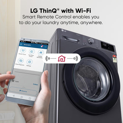 LG 8 kg AI Direct Drive Technolog Fully Automatic Front Load Washing Machine Black - FHP1208Z3M