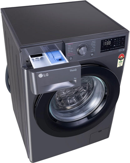 LG 8 kg AI Direct Drive Technolog Fully Automatic Front Load Washing Machine Black - FHP1208Z3M