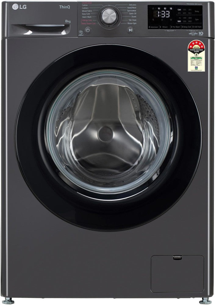 LG 8 kg AI Direct Drive Technolog Fully Automatic Front Load Washing Machine Black - FHP1208Z3M