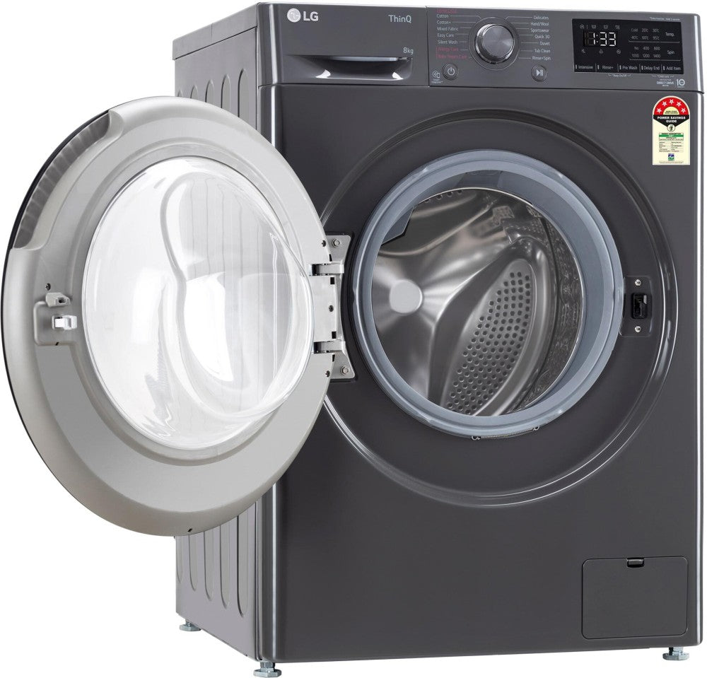 LG 8 kg AI Direct Drive Technolog Fully Automatic Front Load Washing Machine Black - FHP1208Z3M