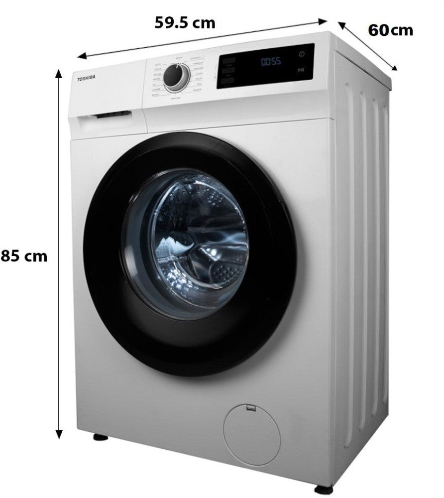 TOSHIBA 8 kg Fully Automatic Front Load Washing Machine with In-built Heater White - TW-BJ90S2-IND(WK)