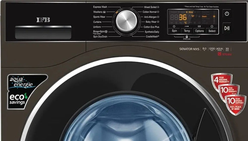 IFB 8 kg Fully Automatic Front Load Washing Machine with In-built Heater Brown - SENATOR MXS 8012