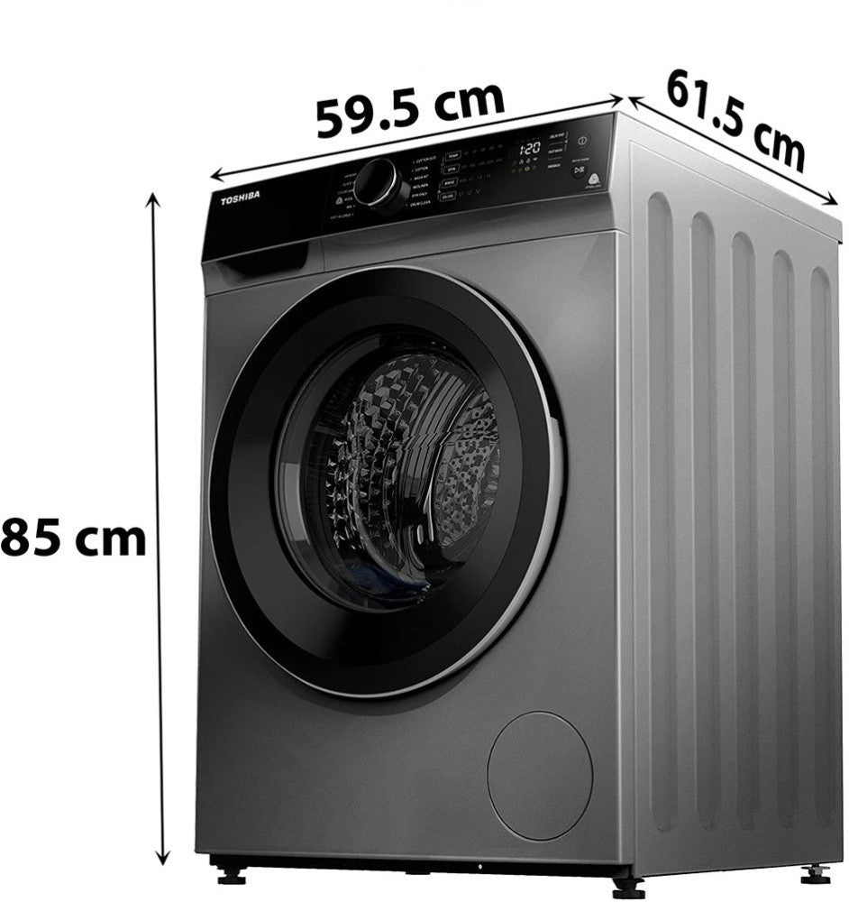 TOSHIBA 8 kg Fully Automatic Front Load Washing Machine with In-built Heater Silver - TW-BJ90M4-IND(SK)