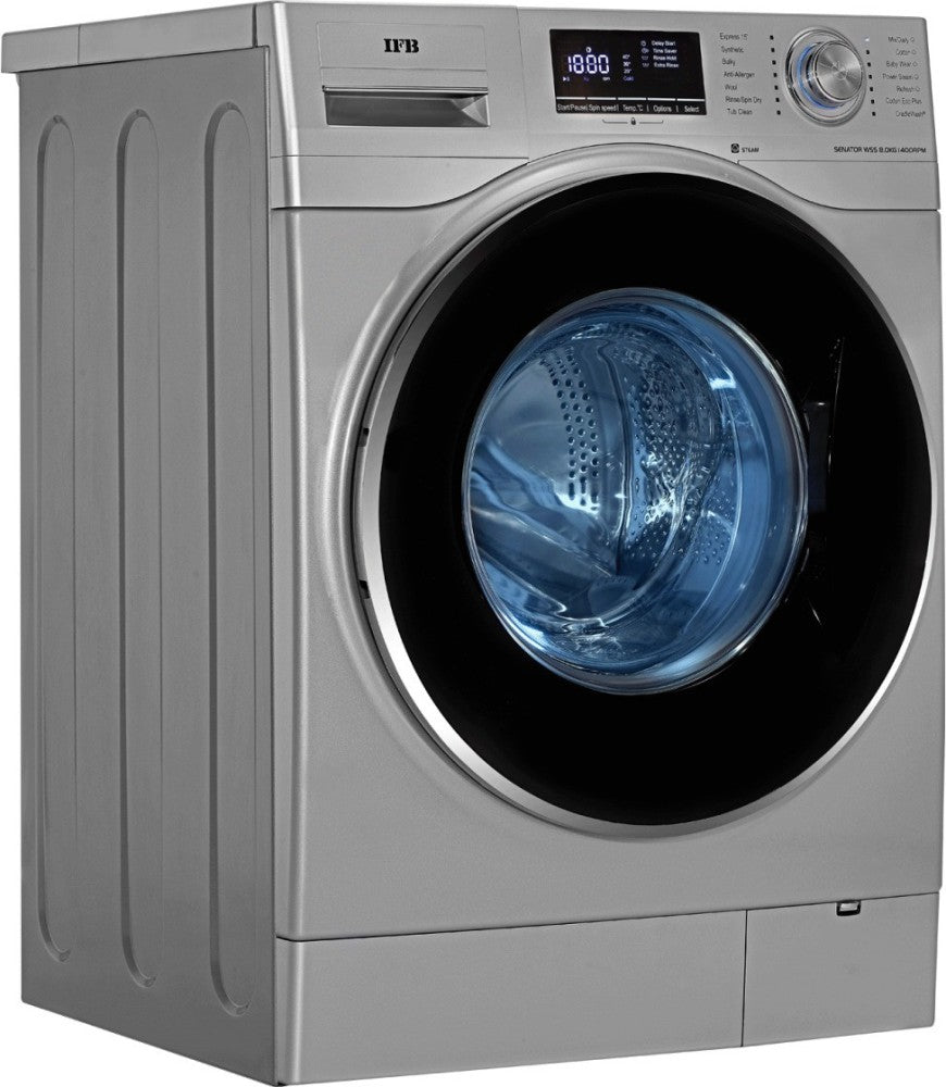 IFB 8 kg Fully Automatic Front Load Washing Machine Silver - Senator Wss Steam