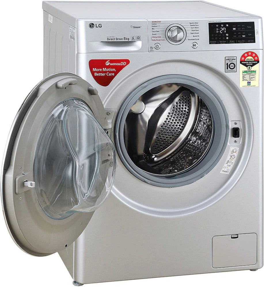 LG 8 kg Fully Automatic Front Load Washing Machine Silver - FHT1408ZNL