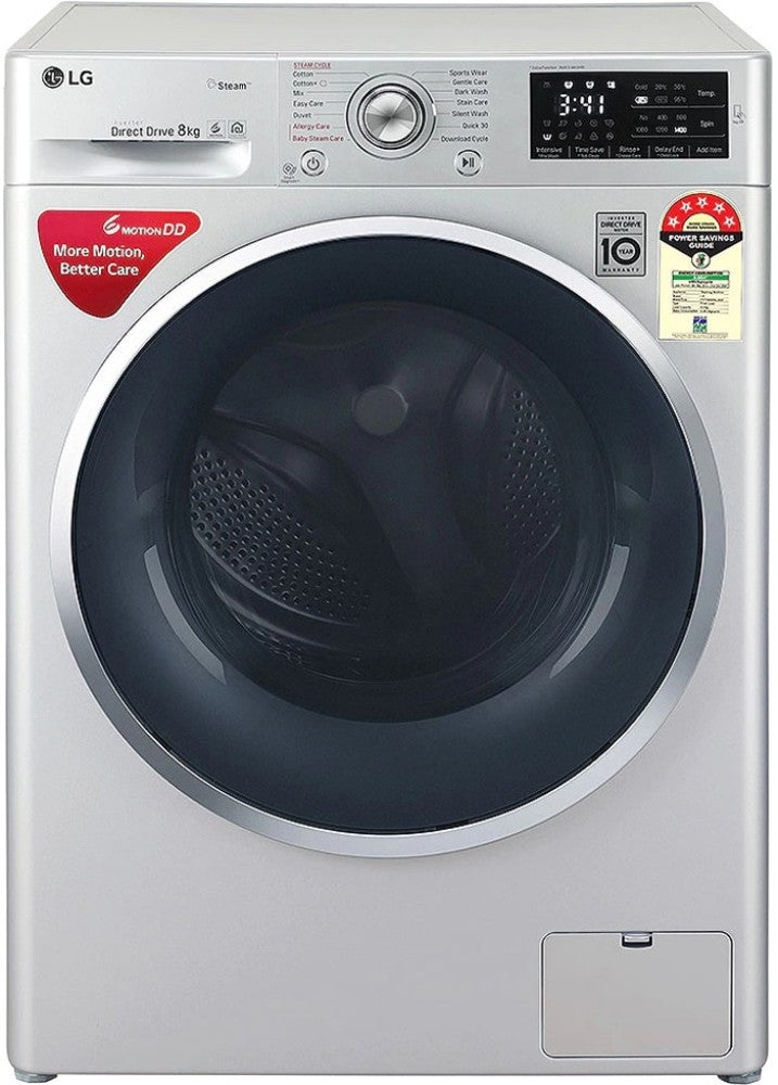 LG 8 kg Fully Automatic Front Load Washing Machine Silver - FHT1408ZNL