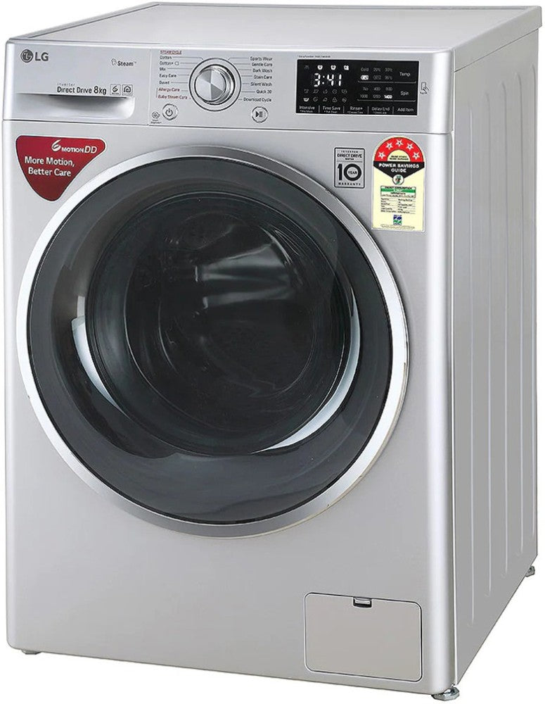 LG 8 kg Fully Automatic Front Load Washing Machine Silver - FHT1408ZNL