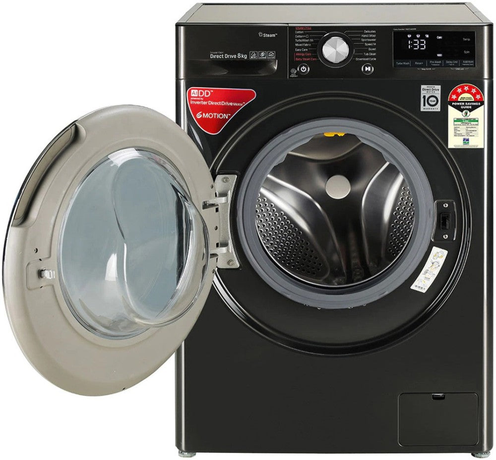 LG 8 kg Fully Automatic Front Load Washing Machine Black - FHV1408ZWB