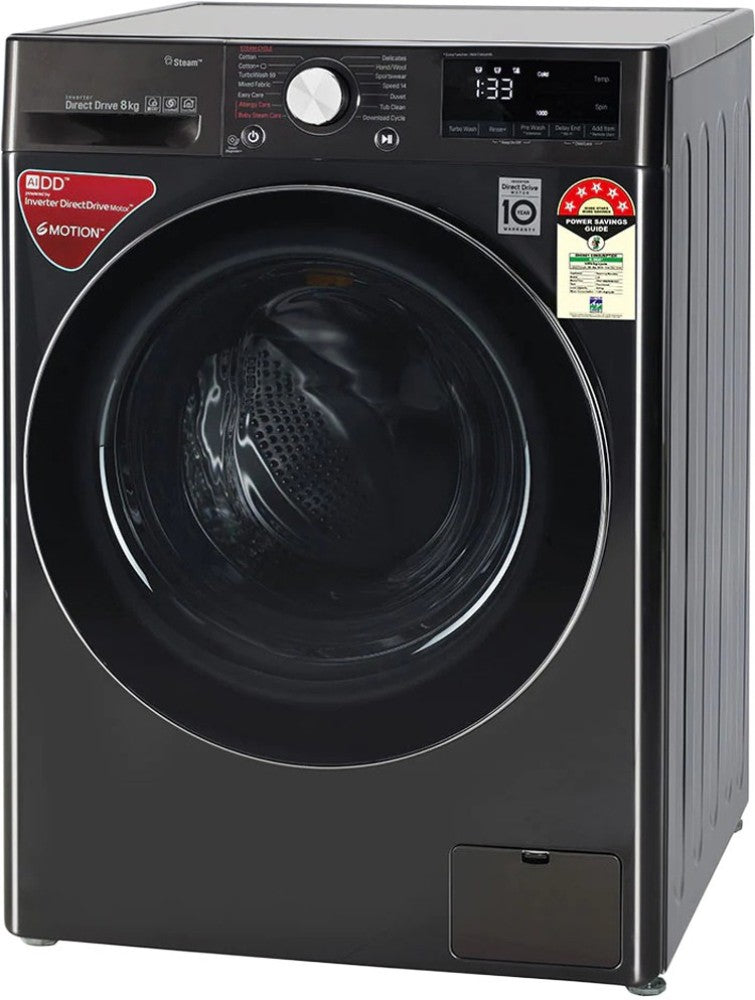 LG 8 kg Fully Automatic Front Load Washing Machine Black - FHV1408ZWB