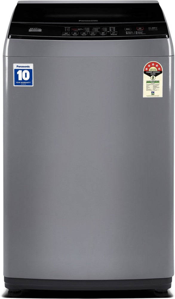 Panasonic 8 kg 5 Star AquaBeat Wash Fully Automatic Top Load Washing Machine Grey - NA-F80LF1HRB