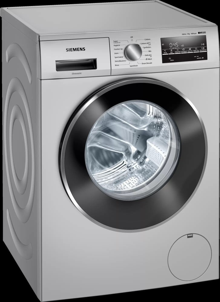 Siemens 8 kg Fully Automatic Front Load Washing Machine with In-built Heater Silver - WM14J46SIN