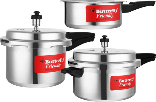 Butterfly Friendly 2 L, 3 L, 5 L Induction Bottom Pressure Cooker - Aluminium