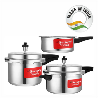 Butterfly Friendly 2 L, 3 L, 5 L Induction Bottom Pressure Cooker - Aluminium