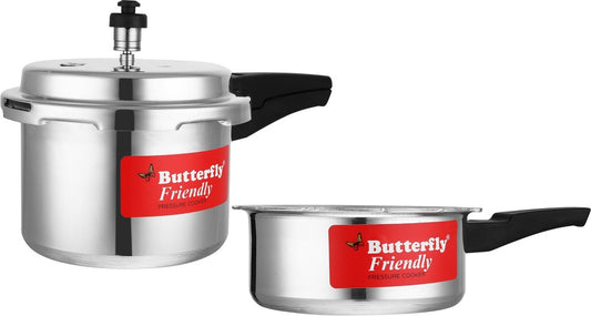 Butterfly Friendly Combo Pack 3 L, 2 L Pressure Cooker - Aluminium