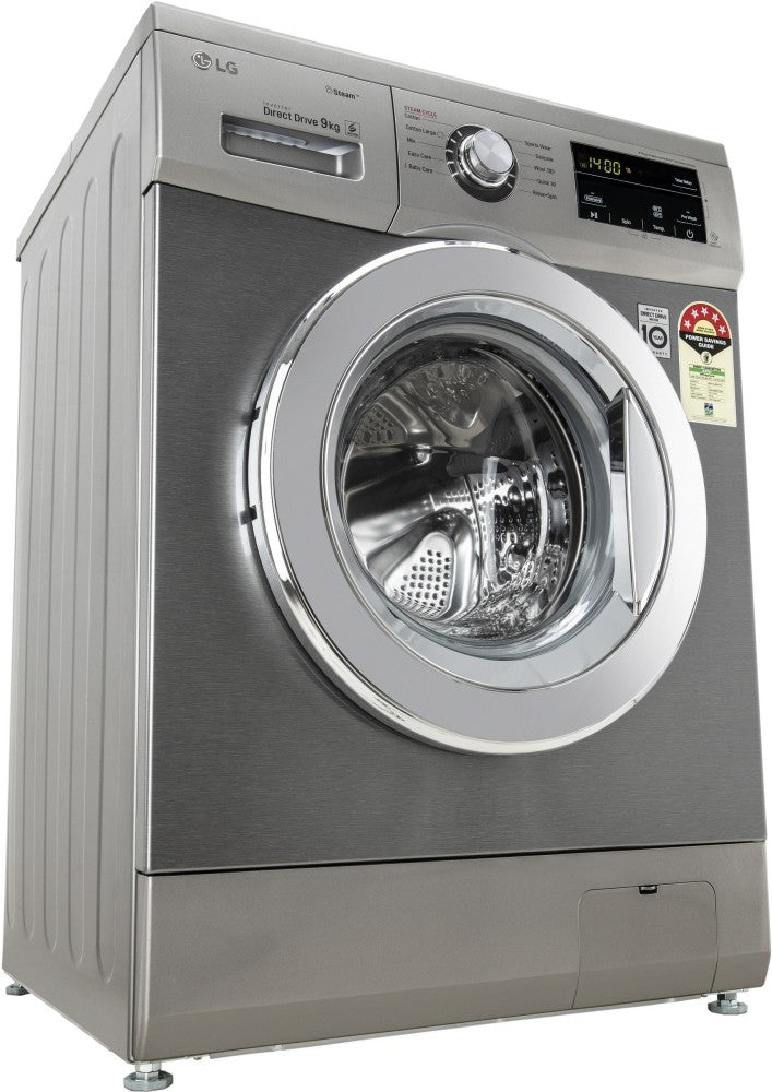 LG 9 kg With Smart Diagnosis Fully Automatic Front Load Washing Machine with In-built Heater Grey, Silver - FHM1409BDP