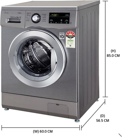 LG 9 kg With Smart Diagnosis Fully Automatic Front Load Washing Machine with In-built Heater Grey, Silver - FHM1409BDP