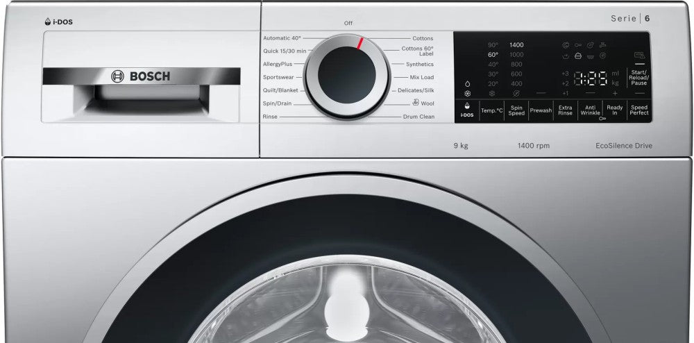 BOSCH 9 kg 1400RPM Fully Automatic Front Load Washing Machine with In-built Heater Silver - WGA244ASIN