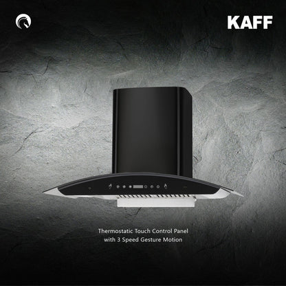 Kaff RIO LX BF DHC 90 Auto Clean Wall Mounted Chimney - Black 1150 CMH