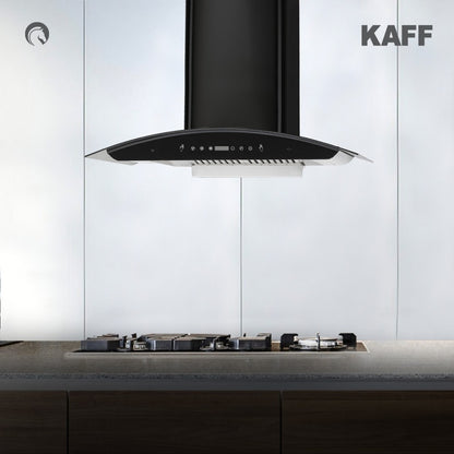 Kaff RIO LX BF DHC 90 Auto Clean Wall Mounted Chimney - Black 1150 CMH