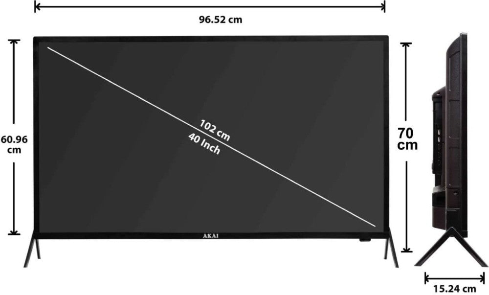 अकाई 98 सेमी (40 इंच) एचडी रेडी एलईडी स्मार्ट टीवी - 98 सेमी (40 इंच) एचडी स्मार्ट एलईडी टीवी AKLT40S-D409W (काला) (2021 मॉडल)