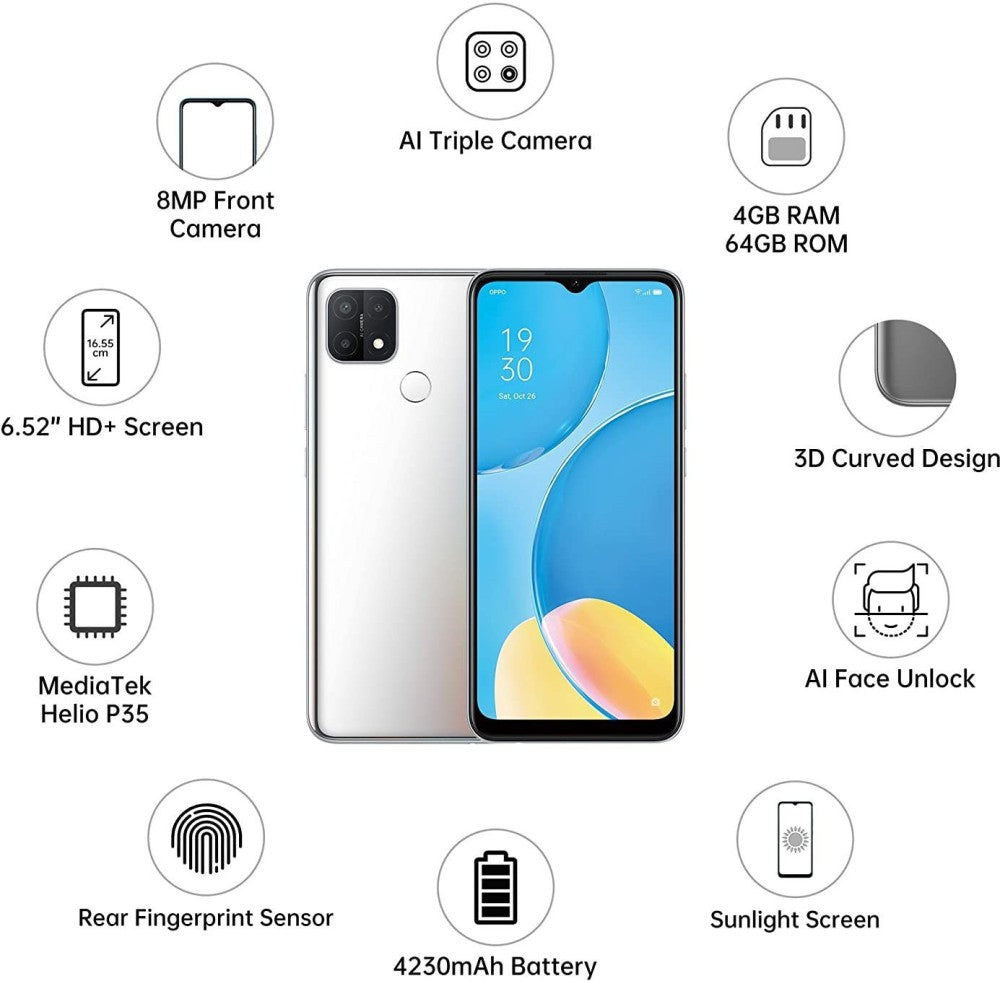 ओप्पो ए15एस (रेनबो सिल्वर, 64 जीबी) - 4 जीबी रैम