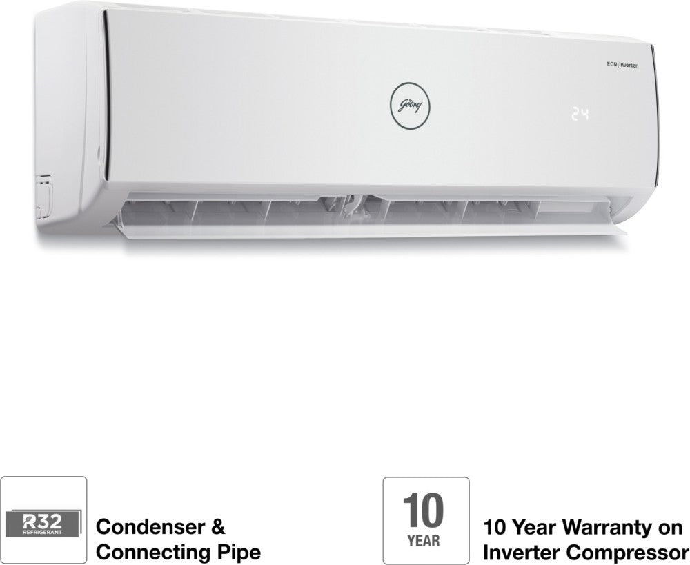 Godrej 1 Ton 3 Star Split Inverter AC  - White - AC 1T GIC 12YTC3-WTA, Copper Condenser