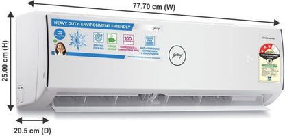 Godrej 1 Ton 3 Star Split Inverter AC  - White - AC 1T GIC 12YTC3-WTA, Copper Condenser