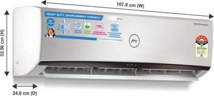 Godrej 2 Ton 5 Star Split Inverter AC  - White, Black - GIC 24ETC5-WTA, Copper Condenser