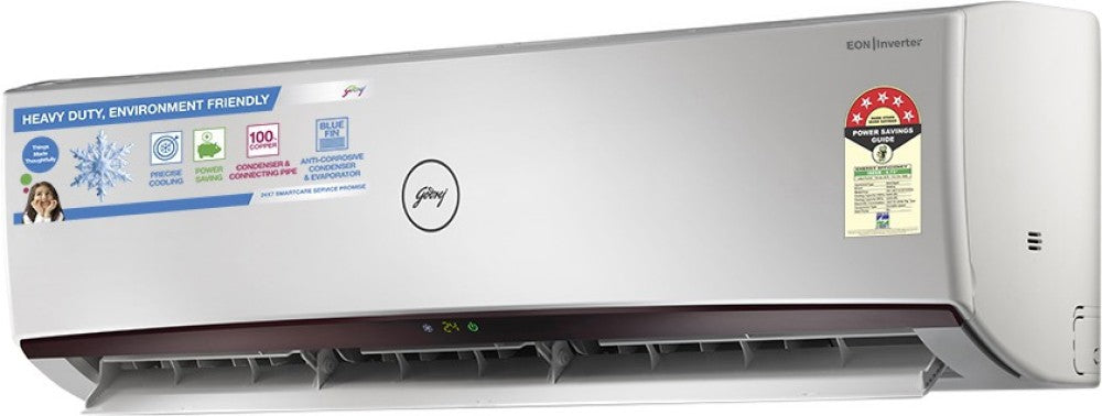 Godrej 2 Ton 5 Star Split Inverter AC  - White, Black - GIC 24ETC5-WTA, Copper Condenser