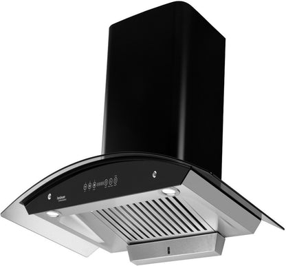 Hindware Cleo HAC 90 Auto Clean Wall Mounted Chimney - Black 1200 CMH