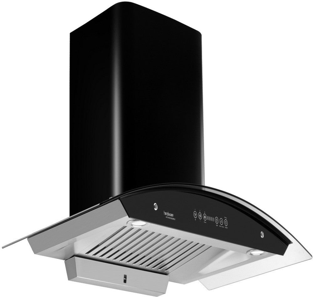 Hindware Cleo HAC 90 Auto Clean Wall Mounted Chimney - Black 1200 CMH