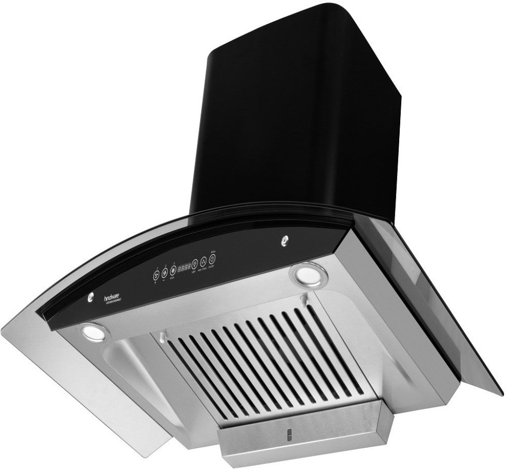 Hindware Cleo HAC 90 Auto Clean Wall Mounted Chimney - Black 1200 CMH