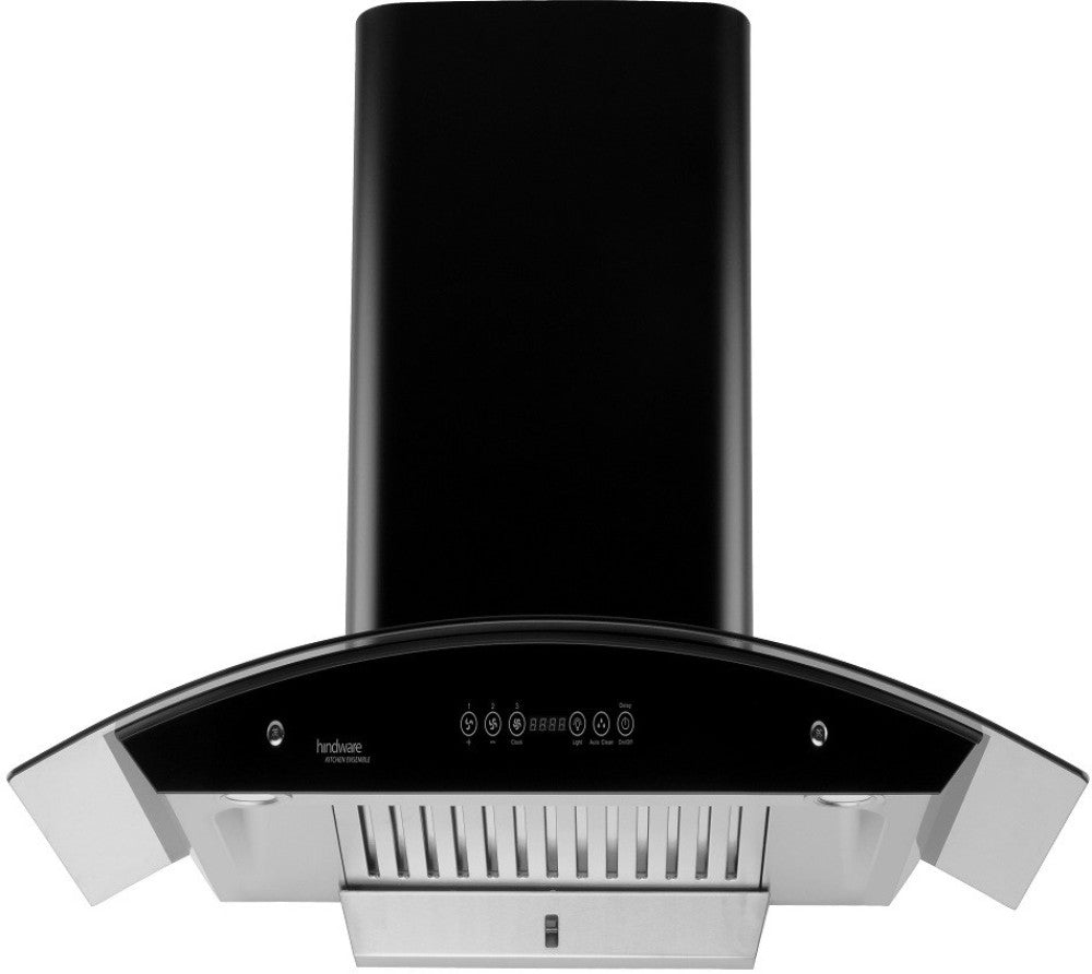 Hindware Cleo HAC 90 Auto Clean Wall Mounted Chimney - Black 1200 CMH