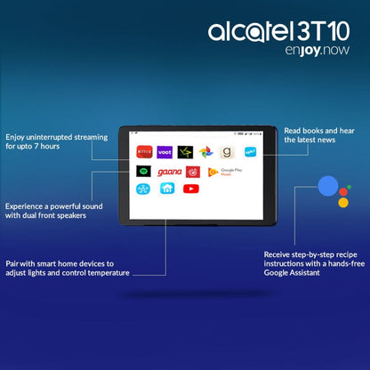 Alcatel 3T 10 2GB RAM 16GB ROM 10 इंच Wi-Fi+4G टैबलेट के साथ (मिडनाइट ब्लू)