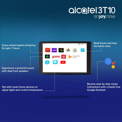 Alcatel 3T 10 3 GB RAM 32 GB ROM 10 inch with Wi-Fi+4G Tablet (Prime Black)