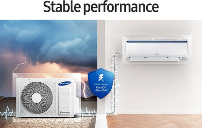 SAMSUNG 1 Ton 3 Star Split Inverter AC  - White - AR12NV3JLMCNNA/XNA, Alloy Condenser