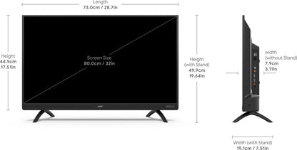 एसर एस सीरीज़ 80 सेमी (32 इंच) एचडी रेडी एलईडी स्मार्ट एंड्रॉइड टीवी 40W साउंडबार, 1.5 जीबी रैम - AR32AR2841HDSB के साथ