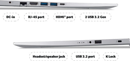 एसर एस्पायर 5 कोर आई3 11वीं पीढ़ी - (4 जीबी/256 जीबी एसएसडी/विंडोज 10 होम) ए515-56 पतला और हल्का लैपटॉप - 15.6 इंच, सिल्वर, 1.65 किलोग्राम, एमएस ऑफिस के साथ