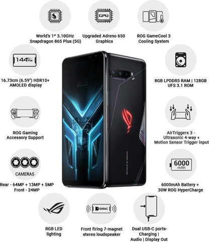 ASUS ROG Phone 3 (Black, 128 GB) - 8 GB RAM