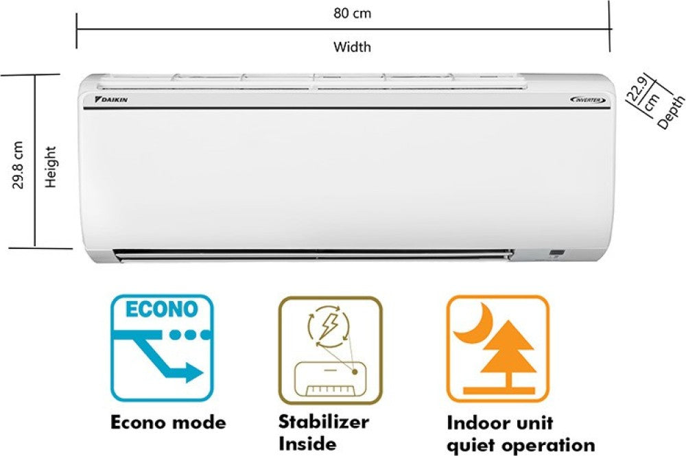 Daikin 1.5 Ton Split Inverter AC  - White - ATKL50UV16V