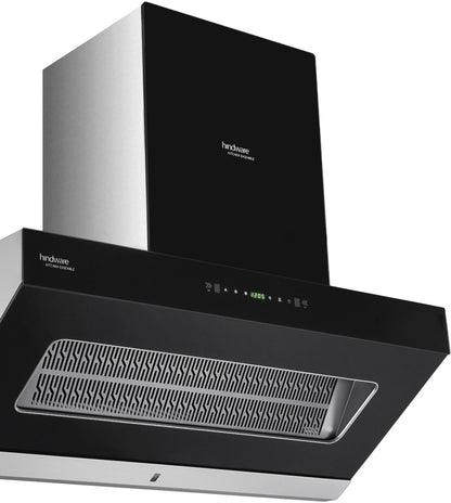 Hindware Octavia 90 Auto Clean Wall Mounted Chimney - Black 1350 CMH