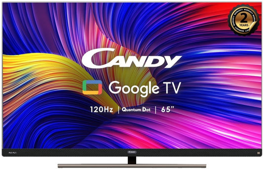 CANDY 165.1 cm (65 inch) QLED Ultra HD (4K) Smart Google TV With Dolby Atmos & Dolby Vision IQ - CA65120HzQLED