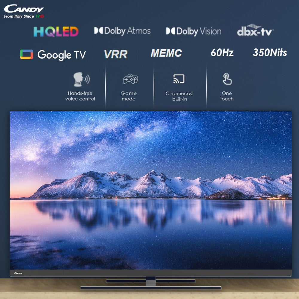 CANDY 165 cm (65 inch) QLED Ultra HD (4K) Smart Google TV With Dolby Atmos & Dolby Vision - CA6560CQLED
