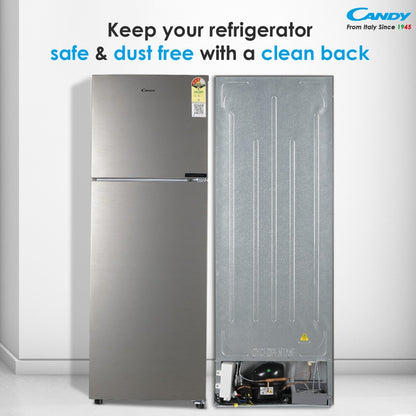 CANDY 240 L Frost Free Double Door 3 Star Refrigerator - Brushline Silver, CDD2653SS