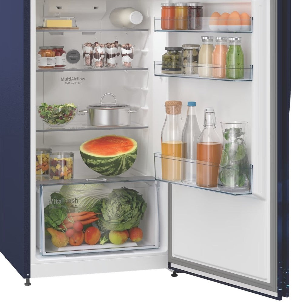 BOSCH 358 L Frost Free Double Door 3 Star Refrigerator - Sevian Blue, CTC35B23EI