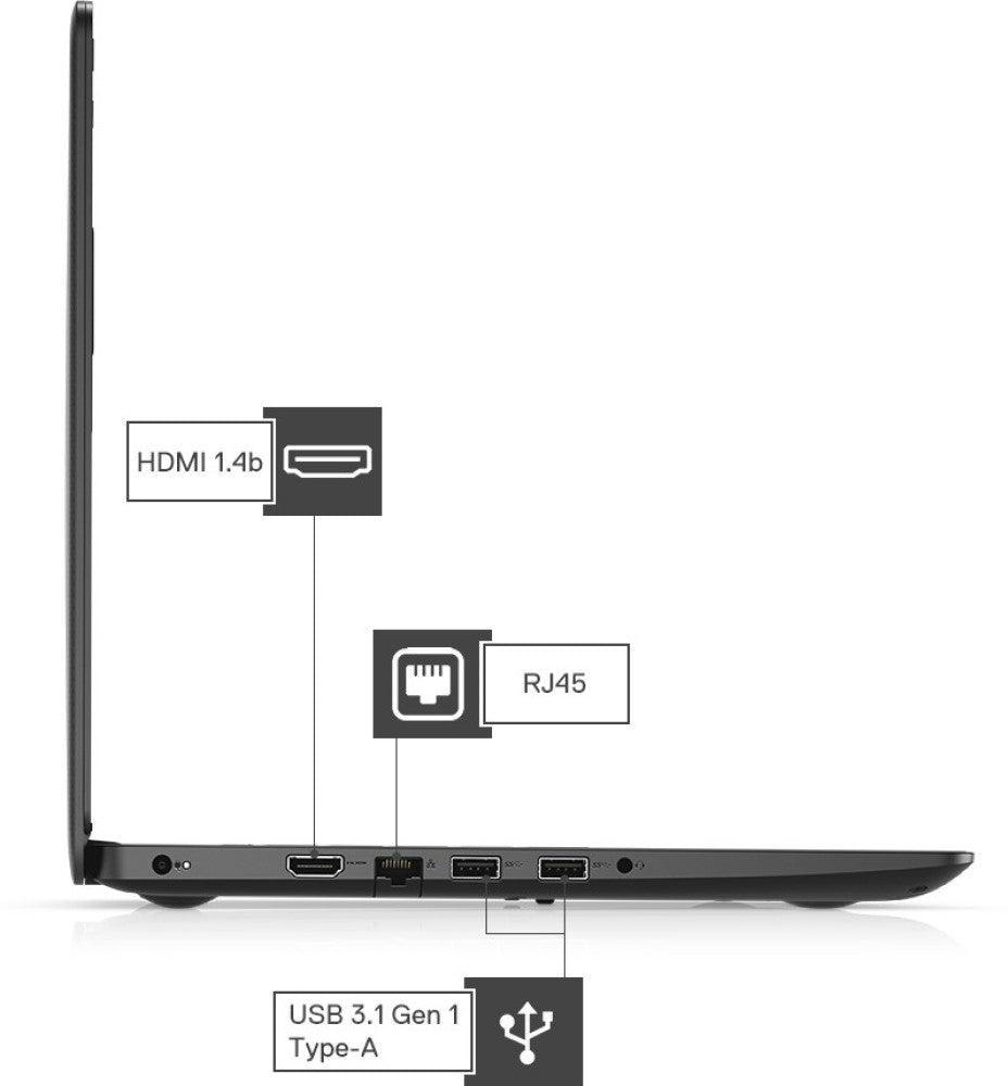 DELL Vostro Core i5 10th Gen - (8GB/1 TB HDD/256GB SSD/Windows 10 Home) Vostro 3491 पतला और हल्का लैपटॉप - 14 इंच, काला, 1.66 kg, MS Office के साथ