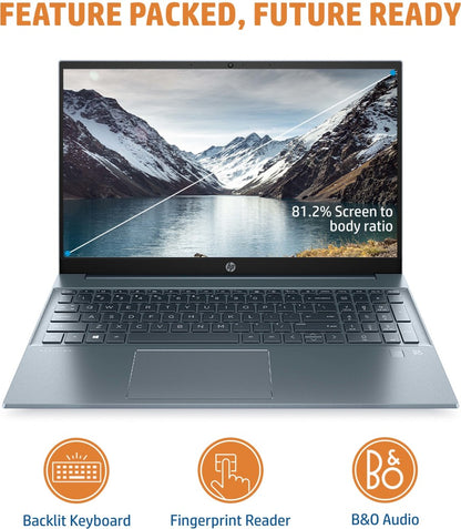 HP Pavilion Eyesafe (2023) Intel Core i5 12th Gen - (16GB/512GB SSD/Windows 11 Home) EG2035TU/ 15-EG2035TU पतला और हल्का लैपटॉप - 15.6 इंच, फॉग ब्लू, 1.75 Kg, MS Office के साथ