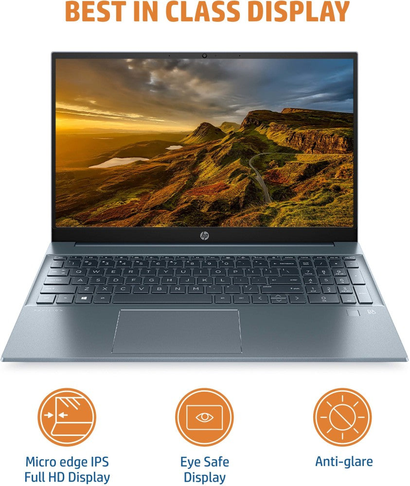 HP Pavilion Eyesafe (2023) Intel Core i5 12th Gen - (16GB/512GB SSD/Windows 11 Home) EG2035TU/ 15-EG2035TU पतला और हल्का लैपटॉप - 15.6 इंच, फॉग ब्लू, 1.75 Kg, MS Office के साथ